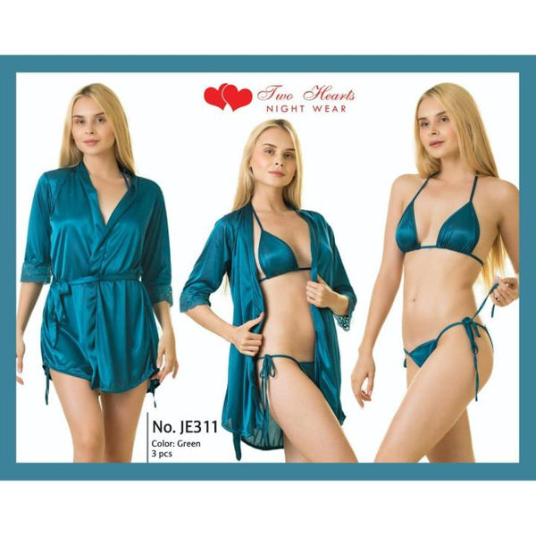 3-Piece Nightwear Set – Bikini & Cover-Up/Wrap